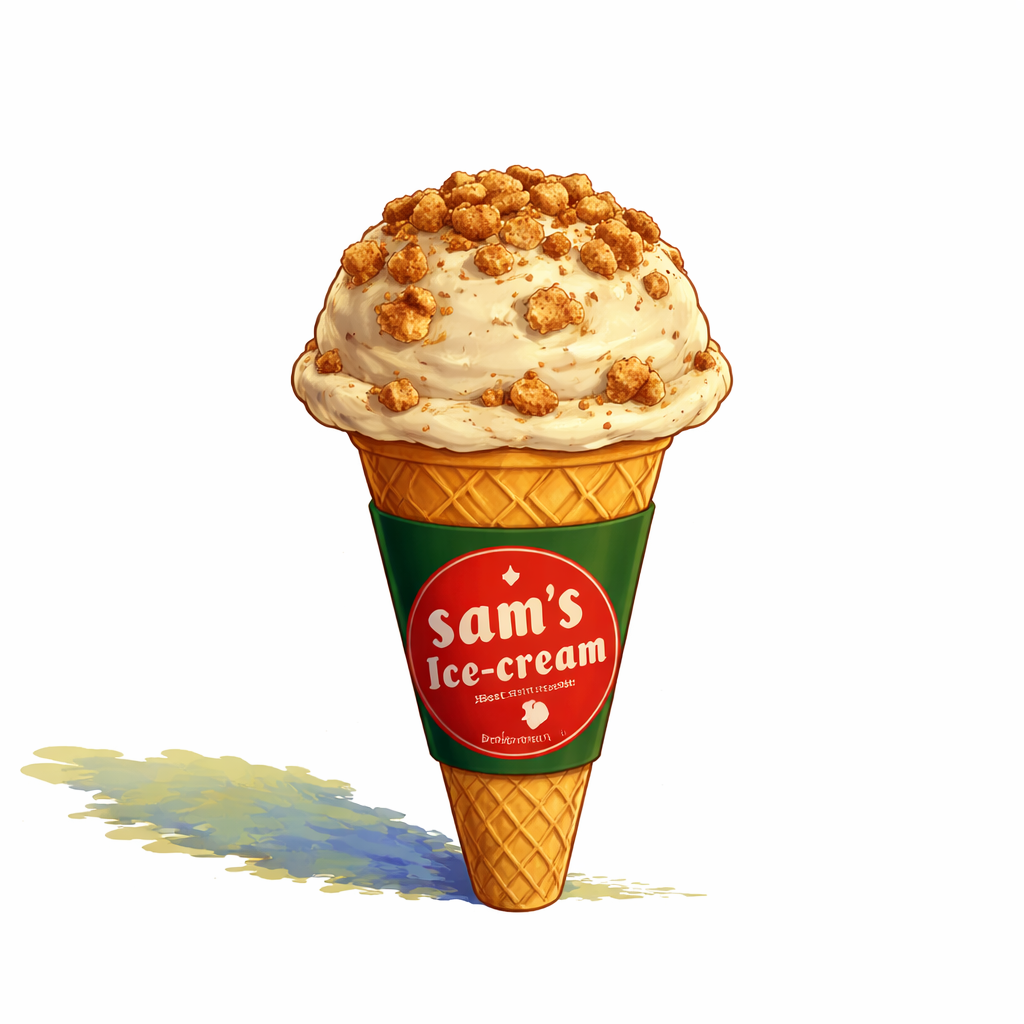 SAMS GELATO BISCOFF CONE