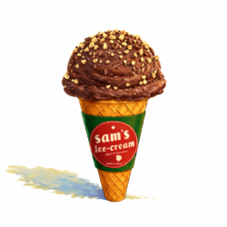 SAMS GELATO CHOCO PEANUT CONE